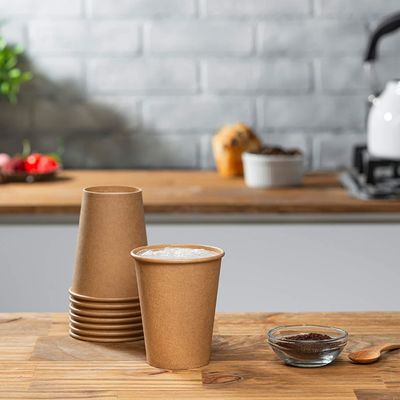 Restoranlar, Şarküteriler ve Kafeler İçin Sıvı Kraft Kağıt Konteyner Biyobozunur Tek Kullanımlık Kahve Fincanları