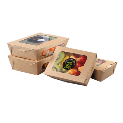 Dikdörtgen Gıda Sınıfı 29oz Tek Kullanımlık Kağıt Kaseler Restoran İçin Kağıt Salata Kutuları Ambalajını Uzaklaştırın