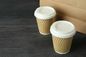 Farklı Boyutlu Kraft Dalgalanma Kağıt Kahve Fincanları Sıcak İçme İçin Özel Logo
