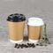 Çift Duvar PE Baskı 14 Oz Sıcak Kahve Tek Kullanımlık Bardak Kaplama Kahverengi Bardak