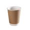 Restoran Take Away 500ml Tek Kullanımlık Kağıt Su Bardakları Kraft Kahverengi Çift Duvar Yalıtımlı Kahve Fincanları