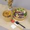 750ML Tek Kullanımlık Kahverengi Kraft tek kullanımlık PET Kapaklı Kağıt Salata Kasesi