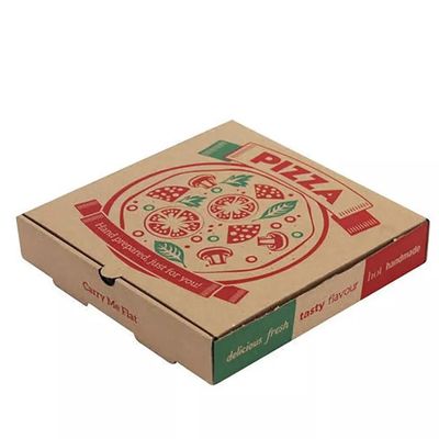 Oluklu Kağıt Pizza Ambalaj Kutusu Yeniden Kullanılabilir Özel Tasarım 16in