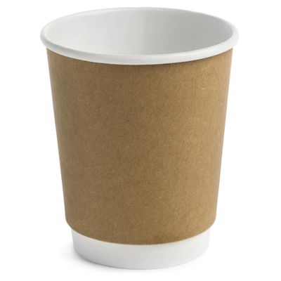 10oz Kahverengi Tek Kullanımlık Biyobozunur Kraft Kağıt Bardaklar Kahve, Meyve Suyu, Süt, Çay Kabı