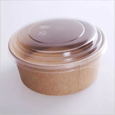 Gıda Ambalajı İçin Kapaklı 1300ml Kağıt Büyük Tek Kullanımlık Salata Kasesi