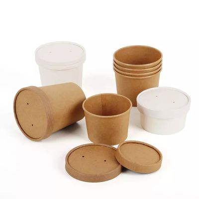 Kağıt Çorba Kasesi Fabrika İmalatı Çeşitli 12oz Kahverengi Kraft Kağıt Çorba Bardağı Kağıt Kase Ambalajı