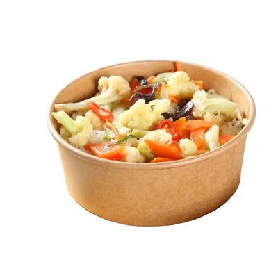 Özel Baskılı Go Salata Erişte Paket Servis El Sanatları Kağıt Kaseler Tek Kullanımlık 16 Oz