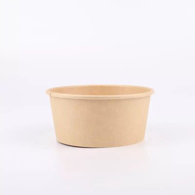 Paket Servis Özel Tek Kullanımlık Çorba Salatası Kraft Kağıt Kase Biyobozunur 40oz