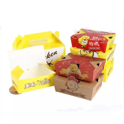 Snack Fries Kızarmış Paket Öğle Yemeği Özel Kağıt Kutusu Tek Kullanımlık Yağlı Pe Kaplama