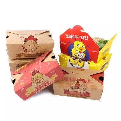 Snack Fries Kızarmış Paket Öğle Yemeği Özel Kağıt Kutusu Tek Kullanımlık Yağlı Pe Kaplama