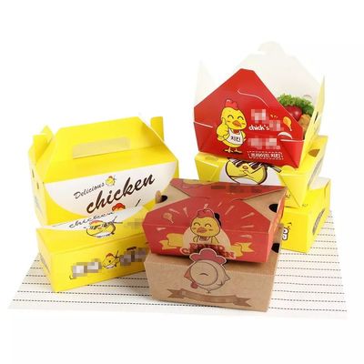 Snack Fries Kızarmış Paket Öğle Yemeği Özel Kağıt Kutusu Tek Kullanımlık Yağlı Pe Kaplama