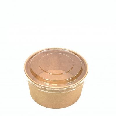 750ml 1000ml Şeffaf PET Kapaklı Tek Kullanımlık Kağıt Kase Take Away Konteynerler