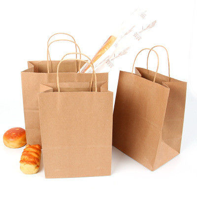Alışveriş Paketleme için UV Kaplama Geri Dönüştürülebilir 125 Gram Kraft Kağıt Torbalar